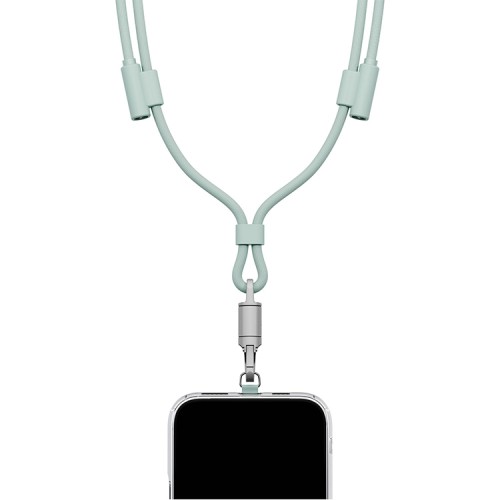 Energea Кабель +Ремешок Lasso 2in1 USB-C to USB-C cable PD240W 5A +Crossbody phone strap 1.5m Sage