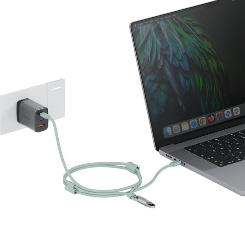 Energea Кабель +Ремешок Lasso 2in1 USB-C to USB-C cable PD240W 5A +Crossbody phone strap 1.5m Sage