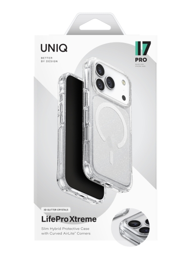 Uniq для iPhone 17 Pro чехол LifePro Xtreme Tinsel Lucent (MagSafe)