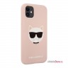 Чехол Karl Lagerfeld Liquid silicone Choupette Hard для iPhone 11, розовый
