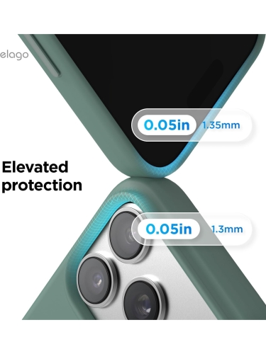Elago для iPhone 17 Pro чехол Magnetic Silicone Midnight Green (MagSafe)