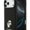Karl Lagerfeld для iPhone 17 Pro чехол Liquid silicone NFT Karl & Choup Metal pin & Camera Hard Black