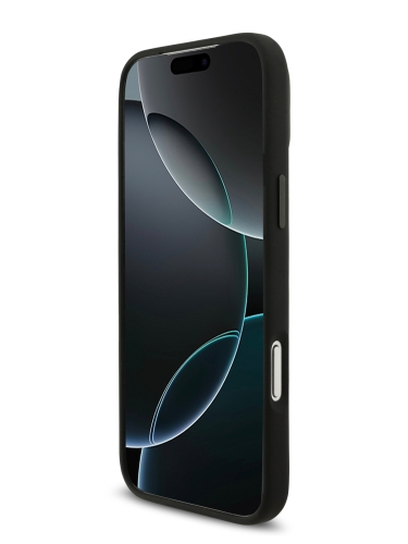 Karl Lagerfeld для iPhone 17 Pro чехол Liquid silicone NFT Karl & Choup Metal pin & Camera Hard Black