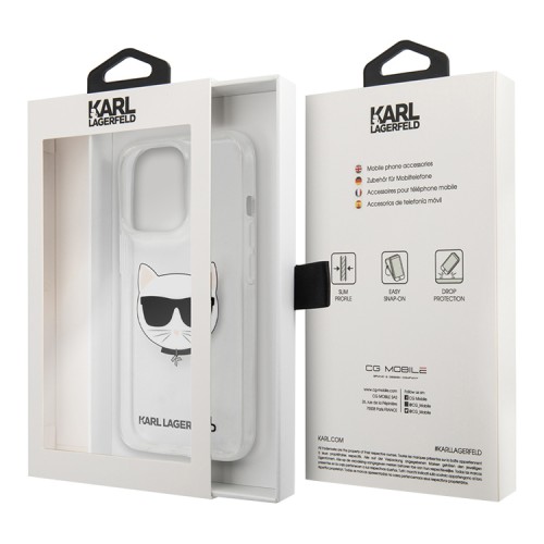 Чехол Karl Lagerfeld Choupette Hard для iPhone 13 Pro, прозрачный