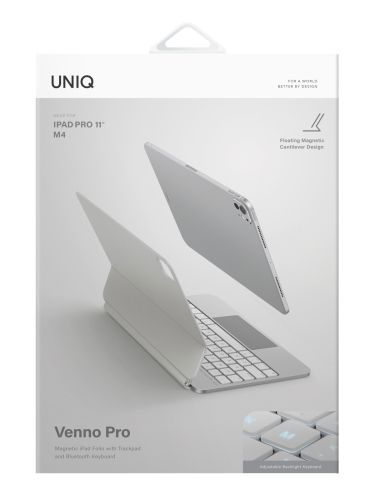 Uniq беспроводная клавиатура VENNO Pro (англ.раскладка) Magnetic keyboard iPad Pro 11 (2024) White