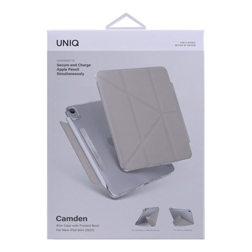 Чехол Uniq Camden для iPad Mini 6 (2021) / 7 (2024) с отсеком для стилуса, серый