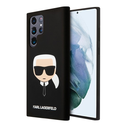 Чехол Karl Lagerfeld Liquid silicone Karl's Head Hard для Galaxy S22 Ultra, черный