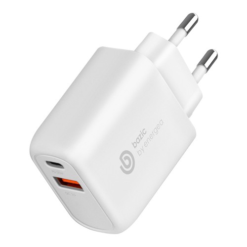 Сетевое зарядное EnergEA Bazic GoPort PD20+, USB-C PD +USB-A QC3.0/PPS, 20 Вт