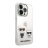 Чехол Lagerfeld Karl & Choupette Hard для iPhone 14 Pro, прозрачный
