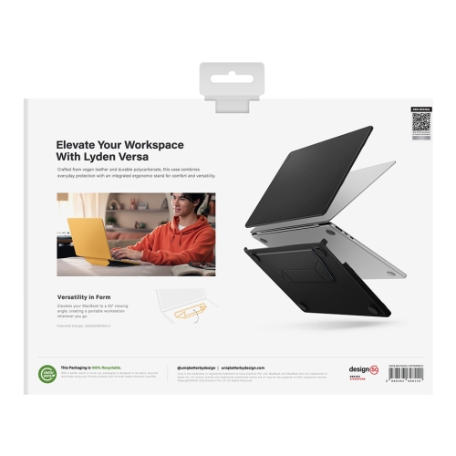 Uniq для Macbook Air 13 (2022-2026 M2-M5) Lyden Versa Laptop sleeve/stand (Dallas Black)