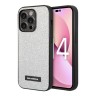 Чехол Lagerfeld Solid glitter Plaque logo Hard для iPhone 14 Pro Max, серебристый