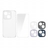 Чехол Baseus Illusion TPU case +4 camera lens frames +Tempered glass для iPhone 14 Plus, прозрачный