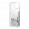 Чехол Lagerfeld Liquid glitter Choupette Fun Hard для iPhone 12 Pro Max, серебристый