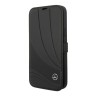 Кожаный чехол Mercedes Leather Wave III Booktype для iPhone 14 Pro Max, черный