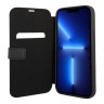 Кожаный чехол Mercedes Leather Wave III Booktype для iPhone 14 Pro Max, черный