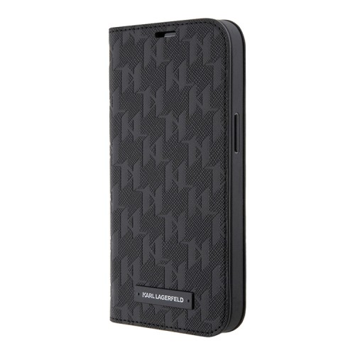 Чехол Lagerfeld PU Saffiano Monogram Booktype для iPhone 14 Pro, черный
