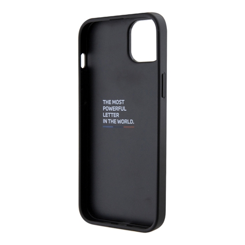 Чехол BMW M-Collection PU + Grip stand Hot stamp Hard для iPhone 14 Plus, черный