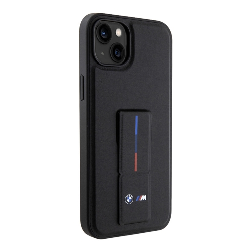 Чехол BMW M-Collection PU + Grip stand Hot stamp Hard для iPhone 14 Plus, черный