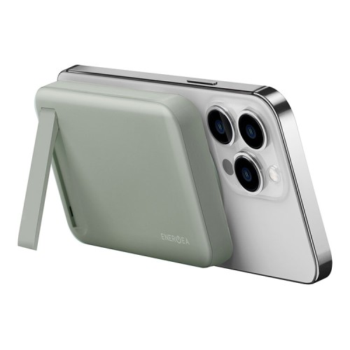 EnergEA АКБ MagPac MINI, 10000W Magnetic wireless 15W USB-C 20W ultra-slim with stand Sage