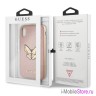 Guess Patch Butterfly Saffiano чехол для iPhone X/XS, розовый