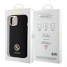 Guess для iPhone 15 Plus чехол Liquid silicone with 4G Diamond metal logo Hard Black