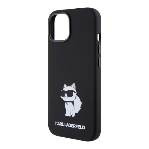 Karl Lagerfeld для iPhone 15 чехол Liquid silicone NFT Choupette Hard Black