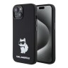 Karl Lagerfeld для iPhone 15 чехол Liquid silicone NFT Choupette Hard Black