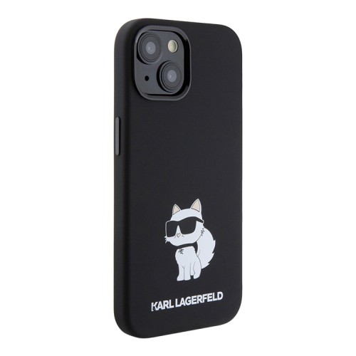 Karl Lagerfeld для iPhone 15 чехол Liquid silicone NFT Choupette Hard Black