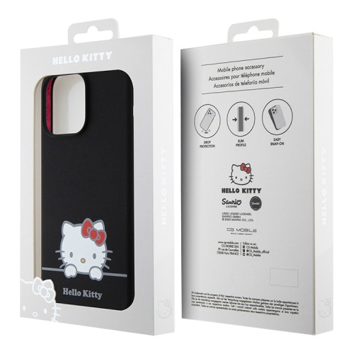 Hello Kitty для iPhone 15 Pro чехол Liquid silicone Dreaming Kitty Hard Black