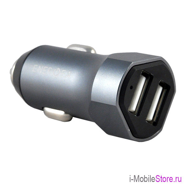 Автомобильное зарядное EnergEA Race Drive 2-USB (4.8A), серый
