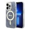 Guess для iPhone 15 Pro чехол PC/TPU 4G Hard Blue/Gold (MagSafe)