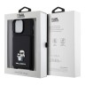 Karl Lagerfeld для iPhone 14 Pro Max чехол Crossbody cardslot PU Saffiano NFT Karl&Choup Metal Hard Black