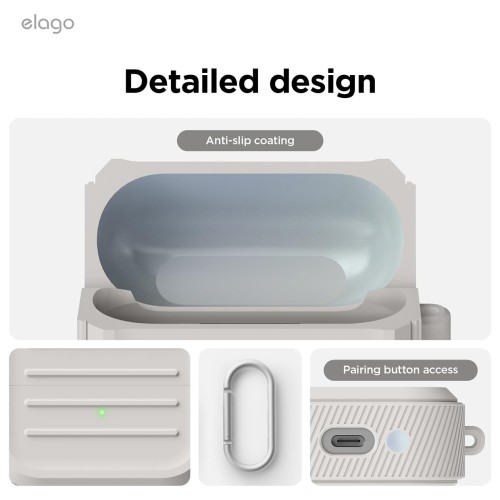 Elago для Galaxy Buds 3/3 Pro чехол Armor Silicone Hang case Stone