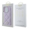 Guess для iPhone 16 Pro чехол PU Quilted with Script metal logo Hard Light Purple