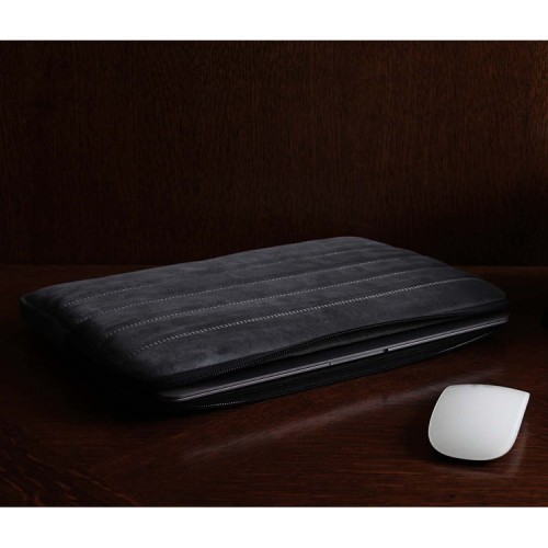 Bustha для Macbook Air/Pro 13"/14" (18/22) чехол Puffer Sleeve Suede/Leather (Concrete)