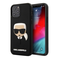 Чехол Karl Lagerfeld 3D Rubber Karl's head Hard для iPhone 12 | 12 Pro, черный