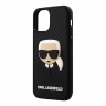 Чехол Karl Lagerfeld 3D Rubber Karl's head Hard для iPhone 12 | 12 Pro, черный