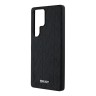 DKNY для Galaxy S25 Ultra чехол PU Grid pattern Metal logo Hard Black (MagSafe)