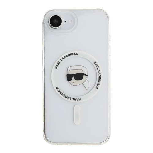 Karl Lagerfeld для iPhone 16e чехол PC/TPU NFT Karl Head Hard White (MagSafe)