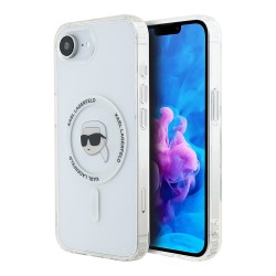 Karl Lagerfeld для iPhone 16e чехол PC/TPU NFT Karl Head Hard White (MagSafe)