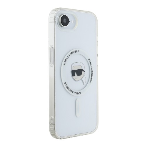 Karl Lagerfeld для iPhone 16e чехол PC/TPU NFT Karl Head Hard White (MagSafe)