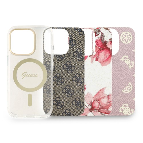 Guess для iPhone 16 Pro чехол PC/TPU Interchangable Backgrounds and Camera Stand Hard V3