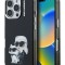 Karl Lagerfeld для iPhone 16 Pro Max чехол PC/TPU Aquarelle Karl & Choupette Black