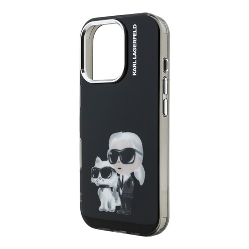 Karl Lagerfeld для iPhone 16 Pro Max чехол PC/TPU Aquarelle Karl & Choupette Black