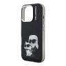 Karl Lagerfeld для iPhone 16 Pro Max чехол PC/TPU Aquarelle Karl & Choupette Black