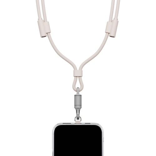 Energea Кабель +Ремешок Lasso 2in1 USB-C to USB-C cable PD240W 5A +Crossbody phone strap 1.5m Sand