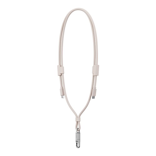 Energea Кабель +Ремешок Lasso 2in1 USB-C to USB-C cable PD240W 5A +Crossbody phone strap 1.5m Sand