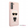 Чехол Karl Lagerfeld Liquid silicone Iconic Karl для Galaxy S21, розовый