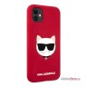 Чехол Karl Lagerfeld Liquid silicone Choupette Hard для iPhone 11, красный