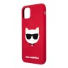 Чехол Karl Lagerfeld Liquid silicone Choupette Hard для iPhone 11, красный